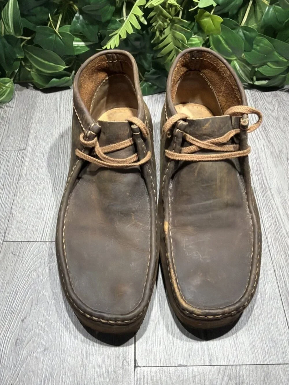 Clarks Originals Wallabee Chukka Comfort Boots Brown Leather men's Size 11.5